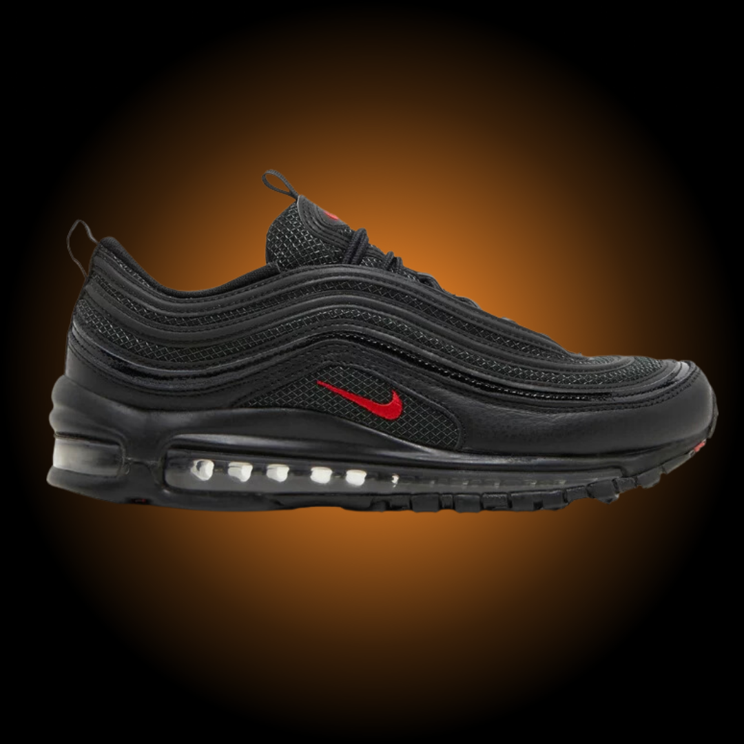 NIKE AIR MAX 97 TOTAL BLACK SWOOSH ROSSO