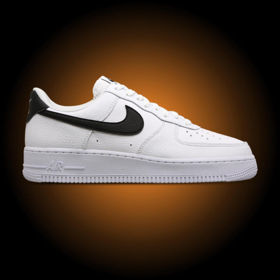 NIKE AIR FORCE 1 07 LOW WHITE BLACK SWOOSH