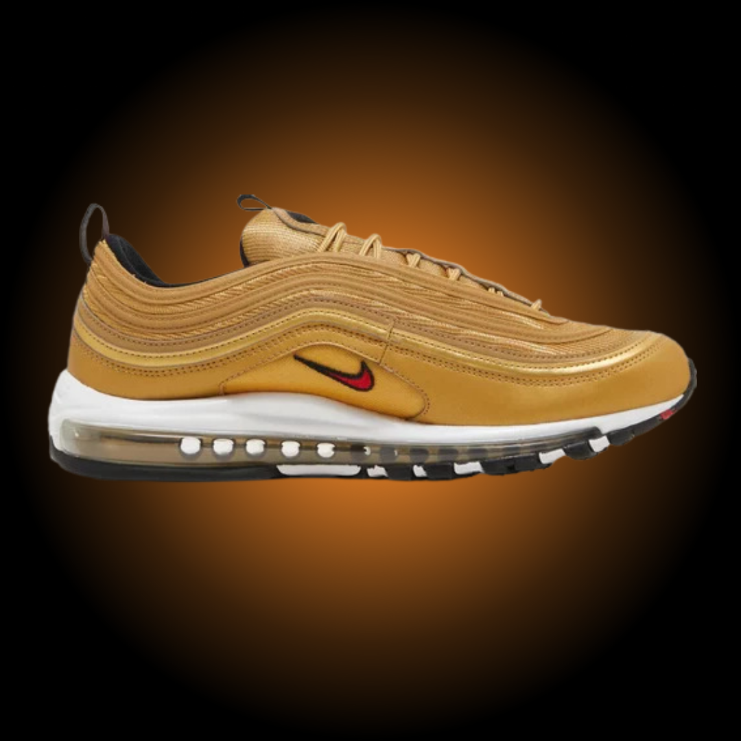 NIKE AIR MAX 97 GOLD ORO SWOOSH RED ROSSO