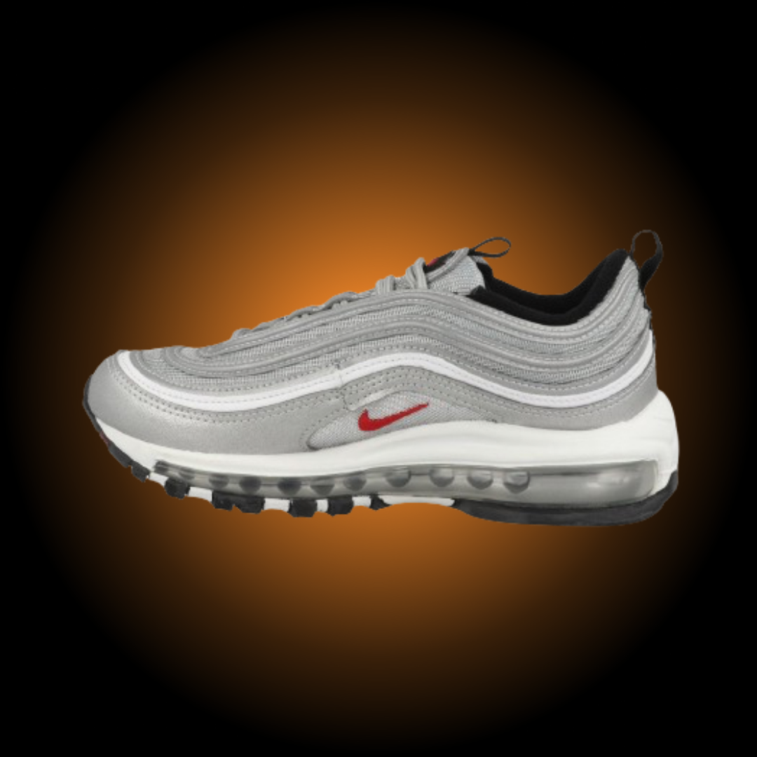 NIKE AIR MAX 97 SILVER ARGENTO (SWOOSH RED / ROSSO)