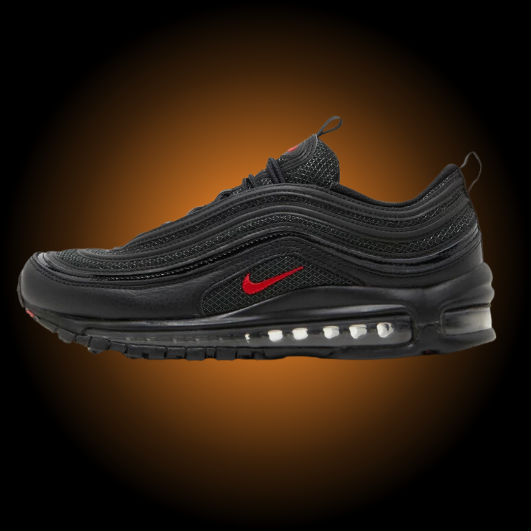 NIKE AIR MAX 97 TOTAL BLACK (SWOOSH ROSSO)