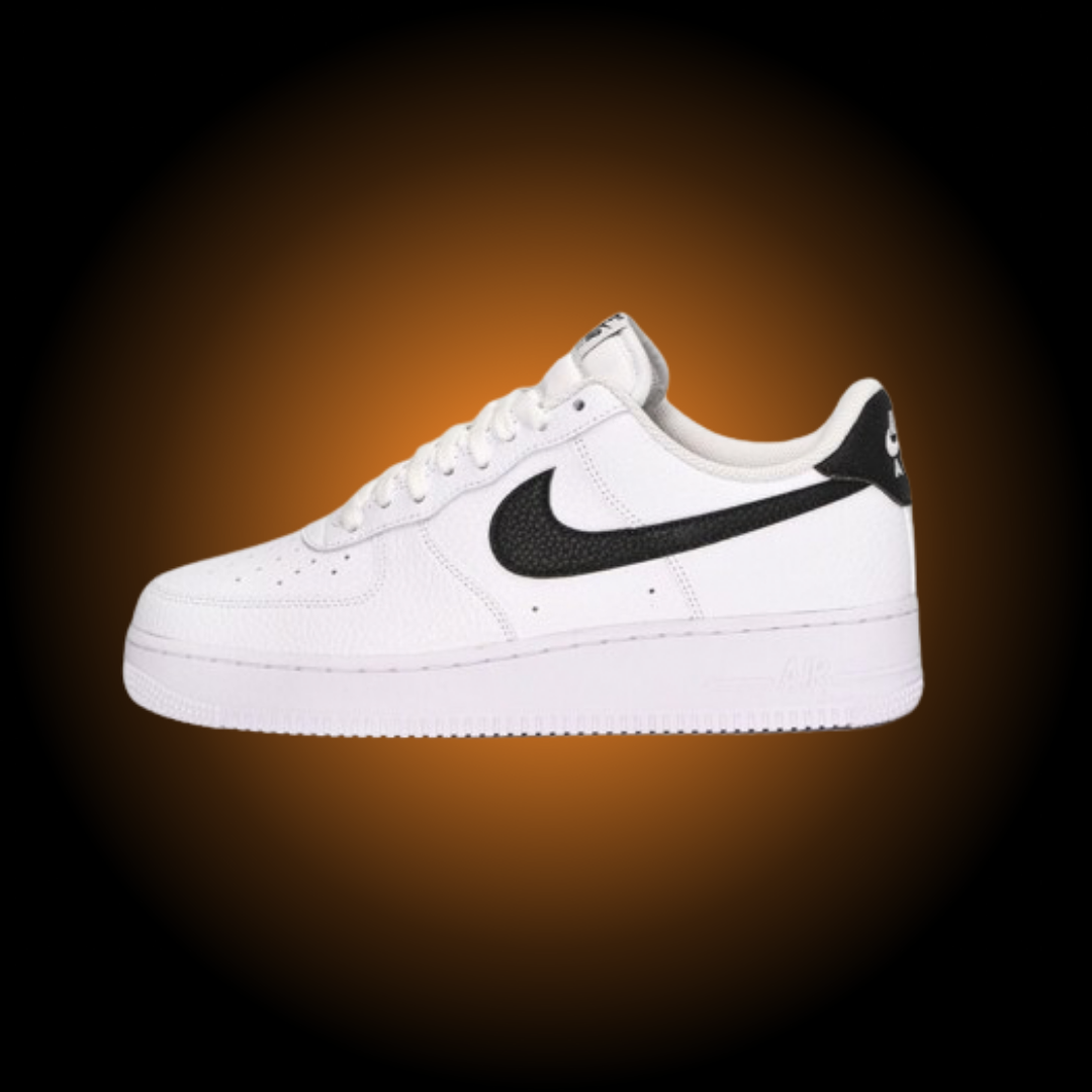 NIKE AIR FORCE 1 '07 LOW WHITE BLACK SWOOSH