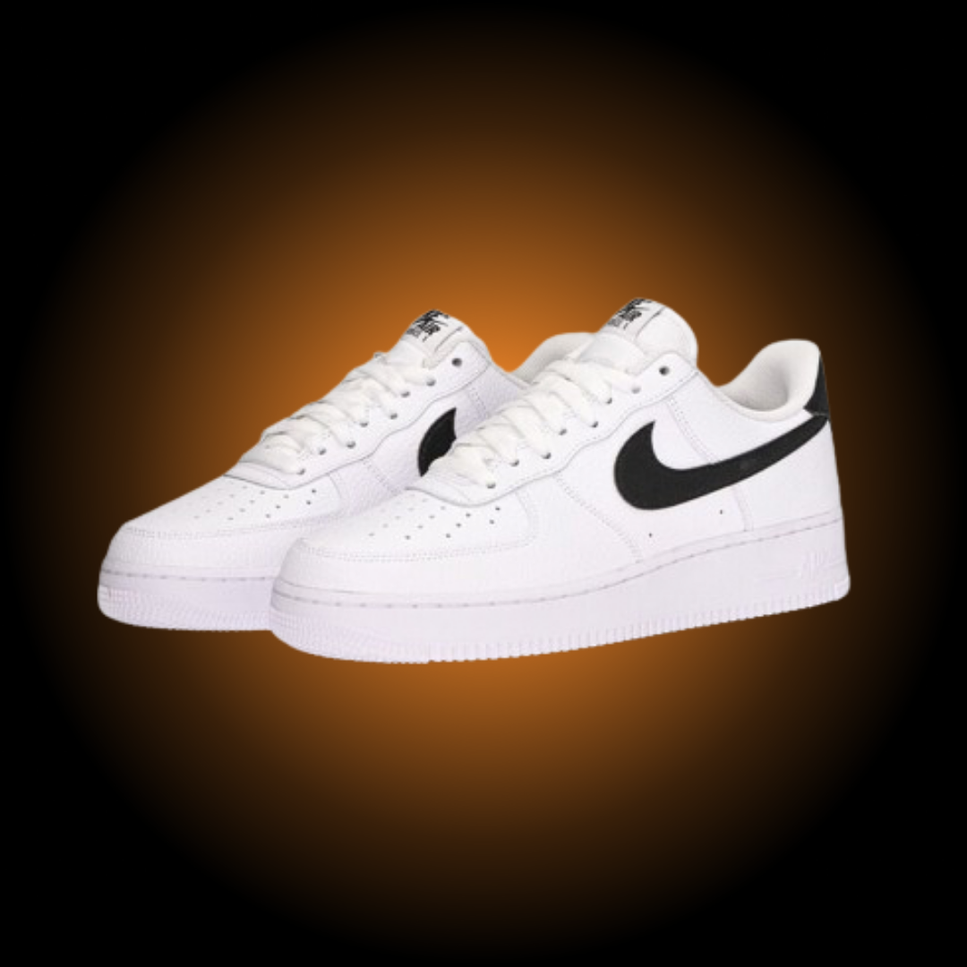 NIKE AIR FORCE 1 '07 LOW WHITE BLACK SWOOSH