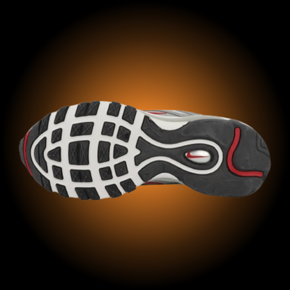 NIKE AIR MAX 97 SILVER ARGENTO (SWOOSH RED / ROSSO)