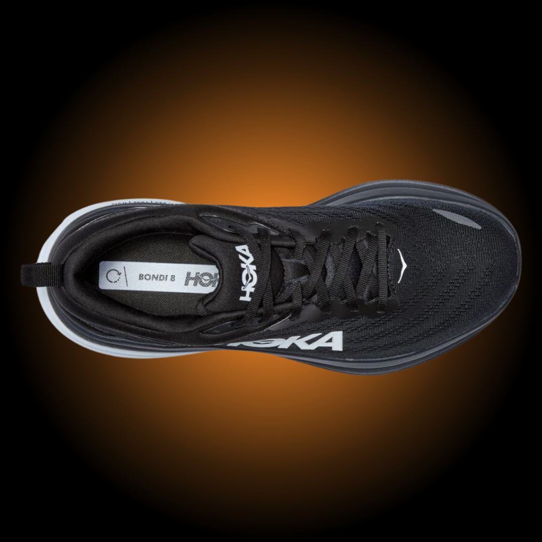 HOKA BONDI 8 BLACK WHITE