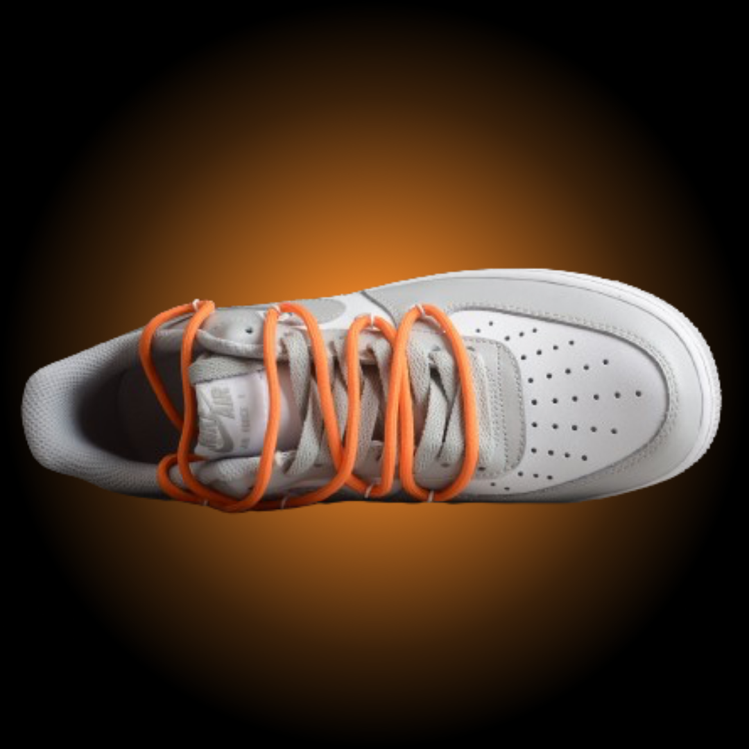 NIKE AIR FORCE 1 '07 LOW DOUBLE ORANGE LACES - BIANCO GRIGIO ARANCIO