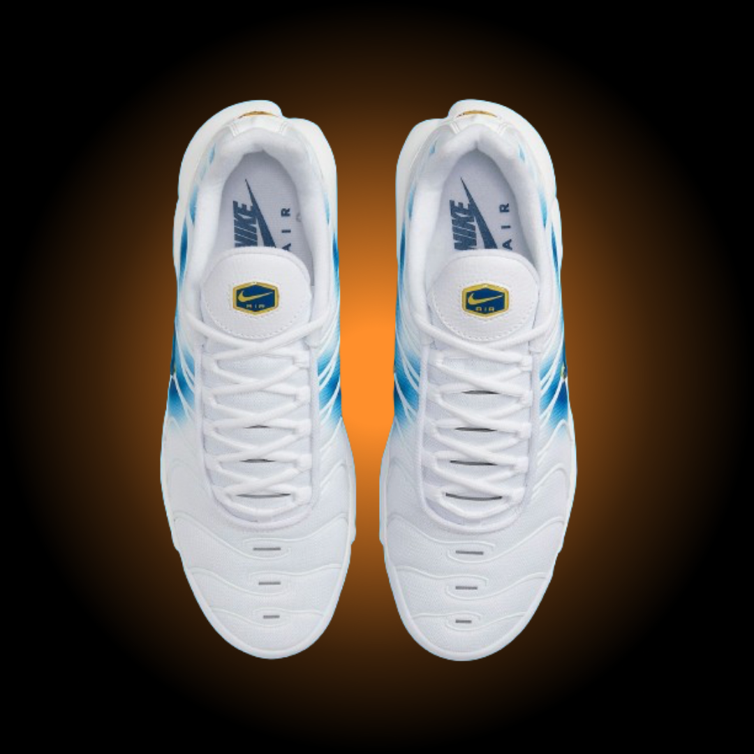 NIKE AIR MAX PLUS TN (TUNED) SPRAY PAINT WHITE BLU - BIANCO BLU