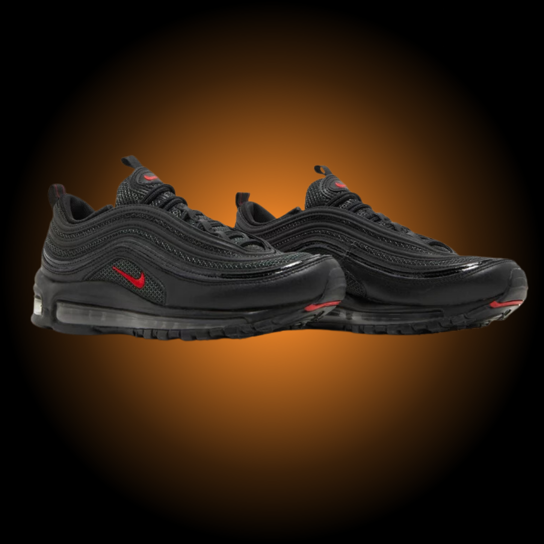 NIKE AIR MAX 97 TOTAL BLACK (SWOOSH ROSSO)