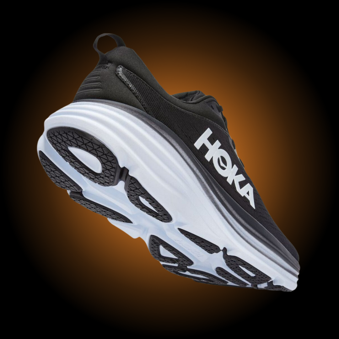 HOKA BONDI 8 BLACK WHITE