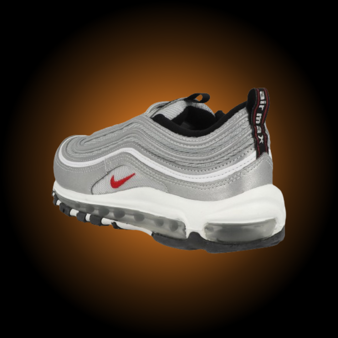 NIKE AIR MAX 97 SILVER ARGENTO (SWOOSH RED / ROSSO)